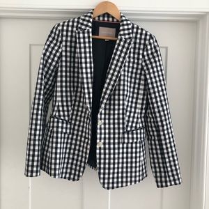 Banana Republic Navy Gingham check blazer